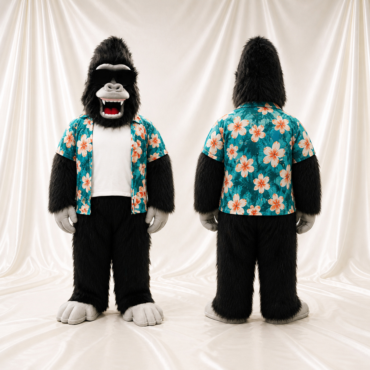 Black Gorilla Mascot Costume Full Body for Adults School Events Black Gorilla Mascot Costume Full Body for Adults School Events