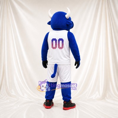 Blue Bull Athlete Mascot Costume Full Body for Adults Sports Events