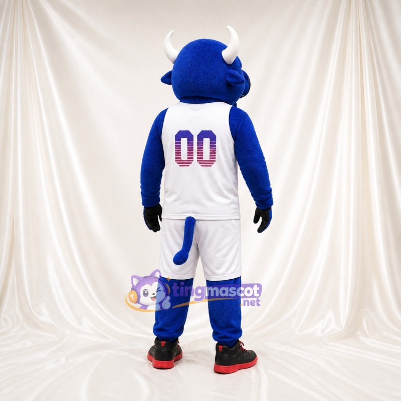 Blue Bull Athlete Mascot Costume Full Body for Adults Sports Events