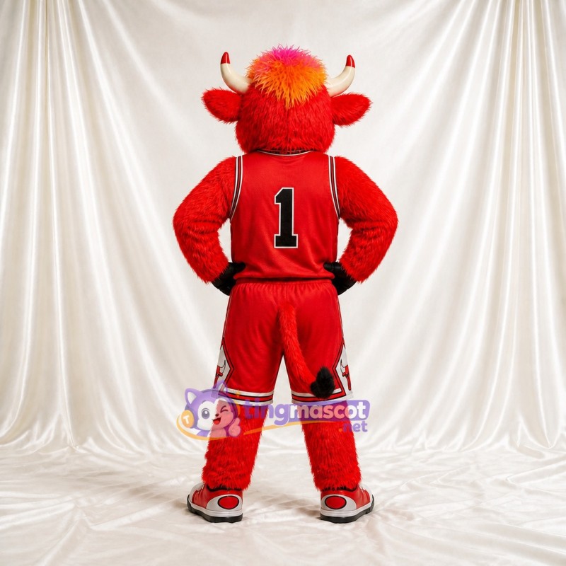 Athlète Taureau Rouge Costume de mascotte intégral pour adultes Événements sportifs