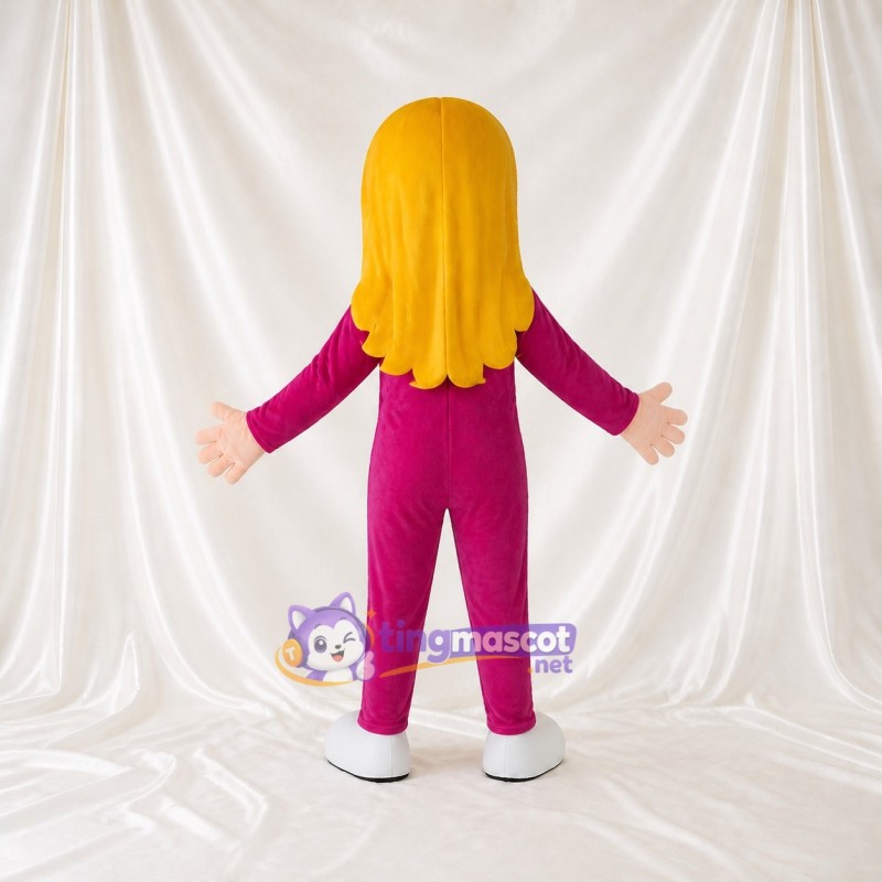 Blonde Girl Character Mascot Costume Full Body for Adults School Events