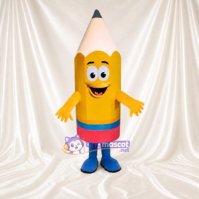 Crayon Jaune Costume de mascotte intégral pour adultes Salons professionnels