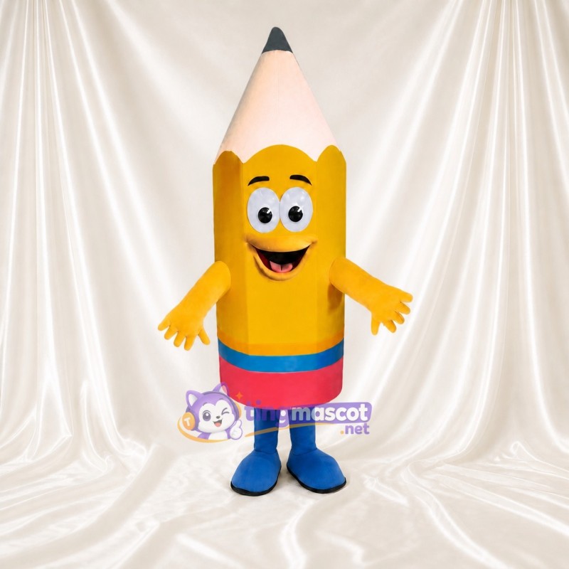 Crayon Jaune Costume de mascotte intégral pour adultes Salons professionnels