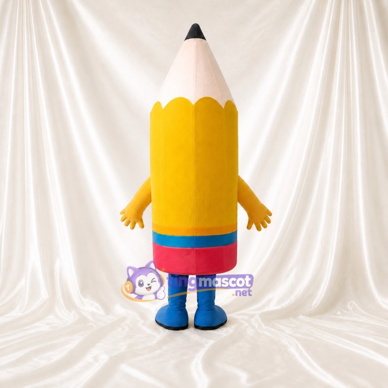 Crayon Jaune Costume de mascotte intégral pour adultes Salons professionnels