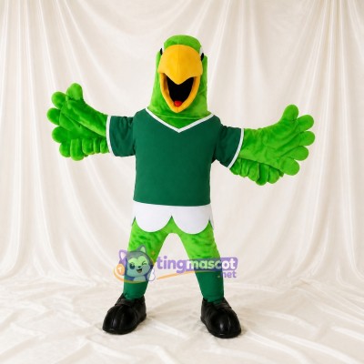 Oiseau vert athlète Costume de mascotte intégral pour adultes Événements sportifs