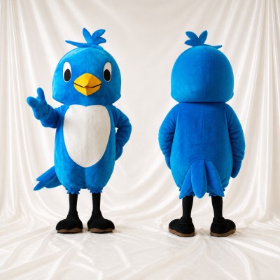 Blue Bird Mascot Costume Full Body for Adults School Events
