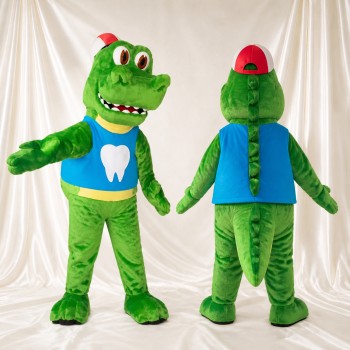 Costume de mascotte tricératops dentiste intégral pour adultes – événements scolaires
