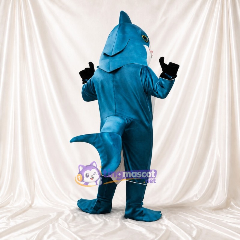Blue Shark Mascot Costume Full Body for Adults School Events