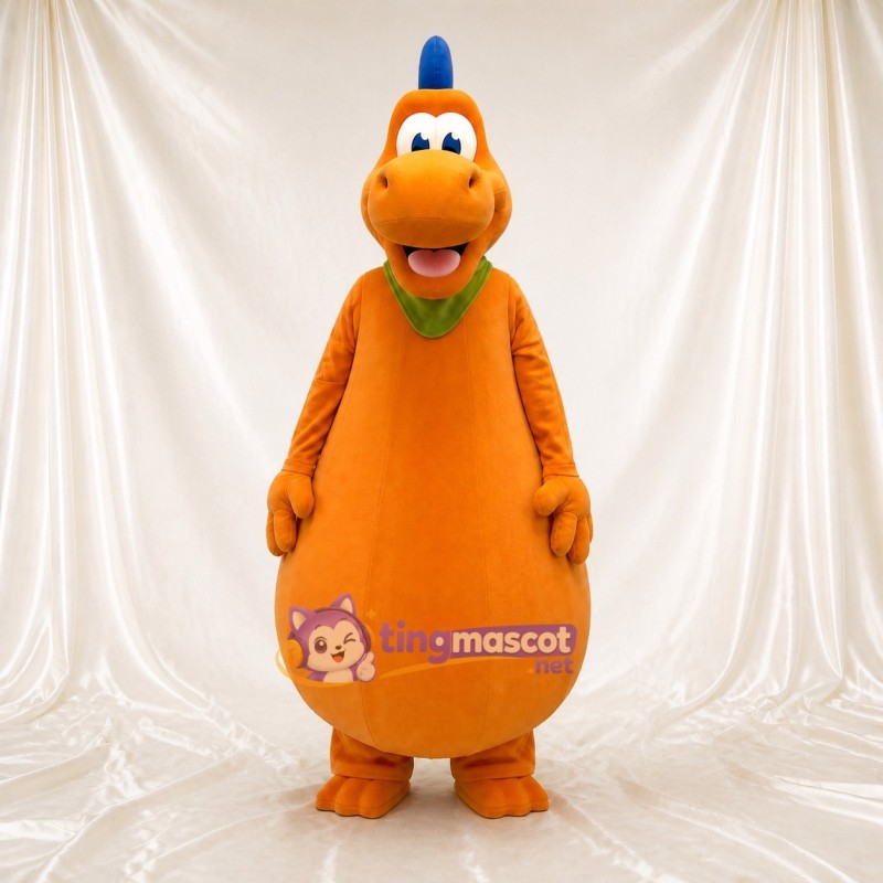 Orange Dinosaur Mascot Costume Full Body for Adults School Events