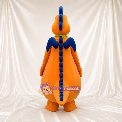 Orange Dinosaur Mascot Costume Full Body for Adults School Events