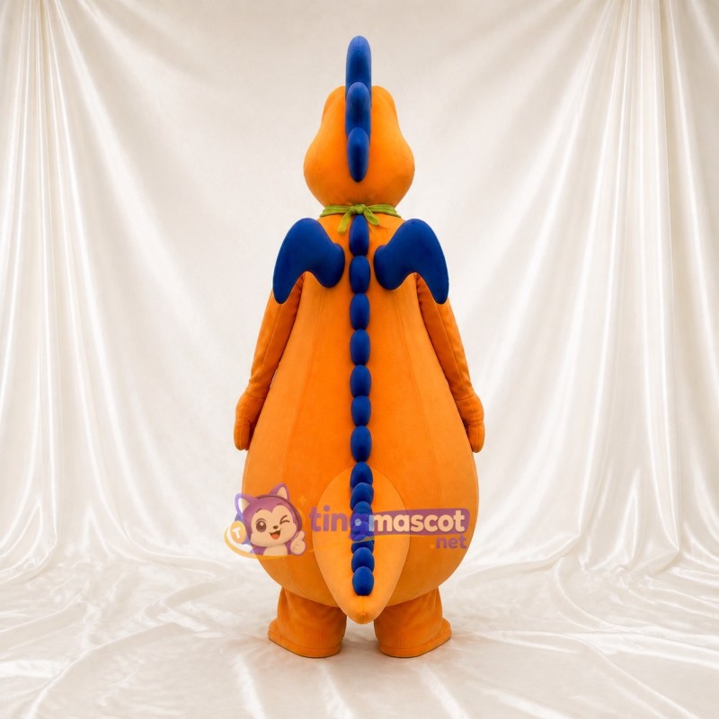 Orange Dinosaur Mascot Costume Full Body for Adults School Events
