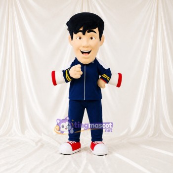 Black Boy Athlete Mascot Costume Full Body for Adults Sports Events
