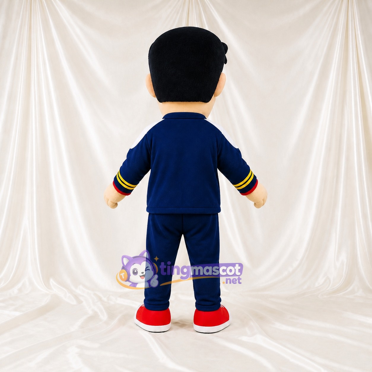 Black Boy Athlete Mascot Costume Full Body for Adults Sports Events Black Boy Athlete Mascot Costume Full Body for Adults Sports Events