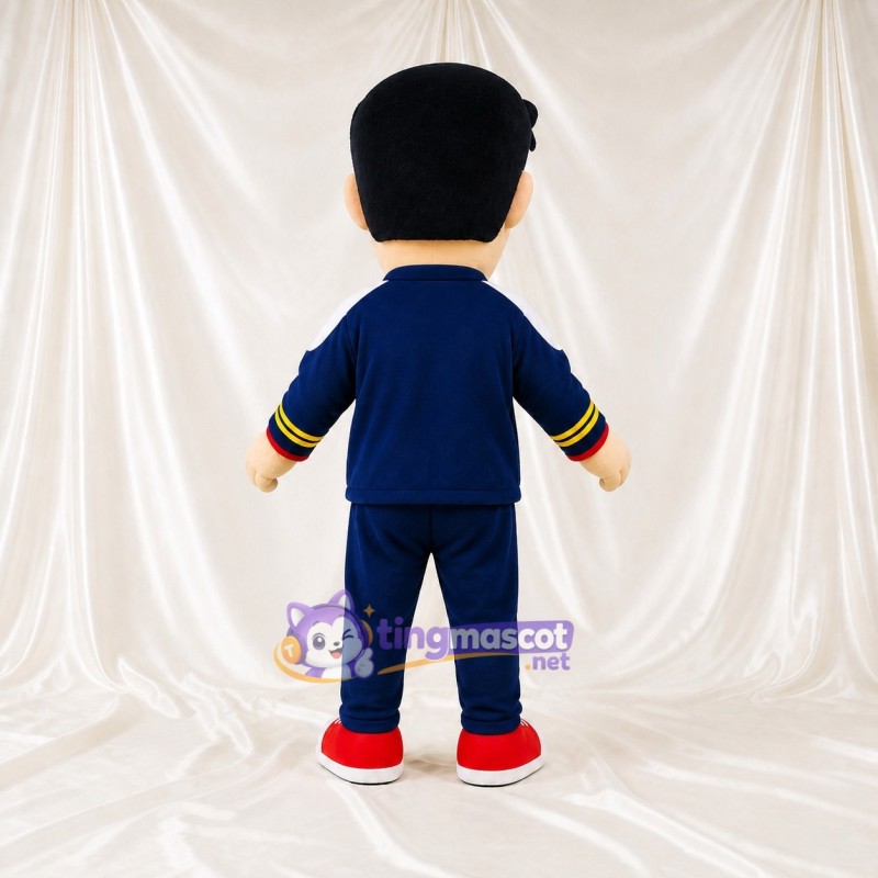 Black Boy Athlete Mascot Costume Full Body for Adults Sports Events