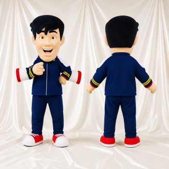 Black Boy Athlete Mascot Costume Full Body for Adults Sports Events