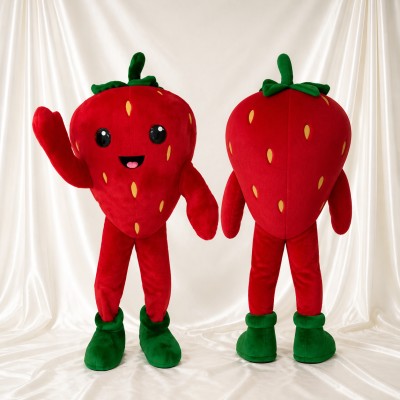 Fraise rouge Costume de mascotte intégral pour adultes Salons professionnels