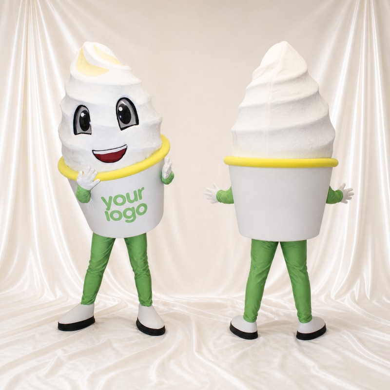 Ice Cream Cup Mascot Costume Full Body for Adults Trade Shows