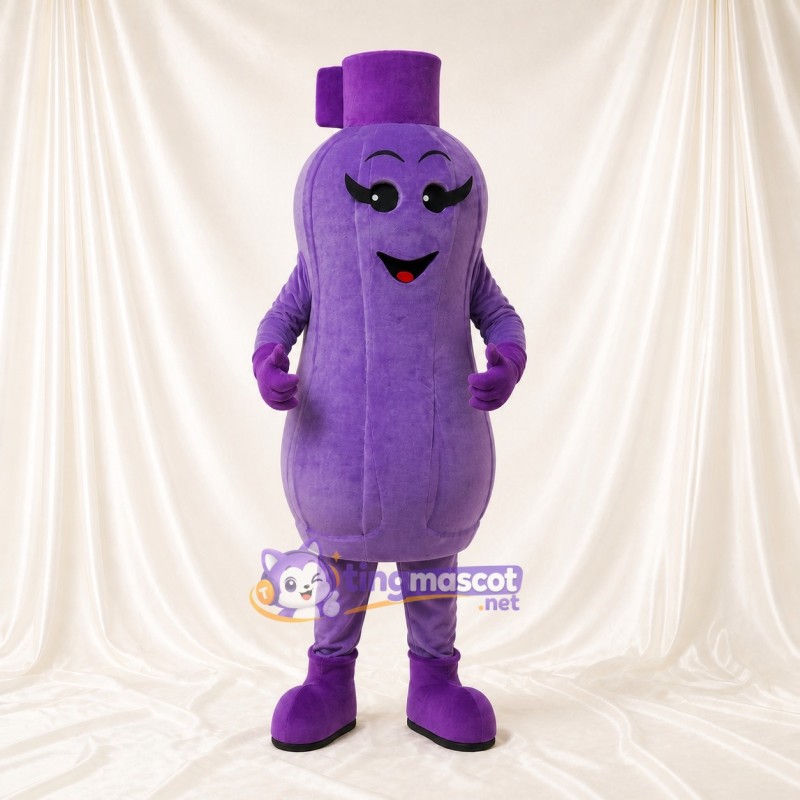 Purple Product Shaped Bottle Mascot Costume Full Body for Adults Trade Shows