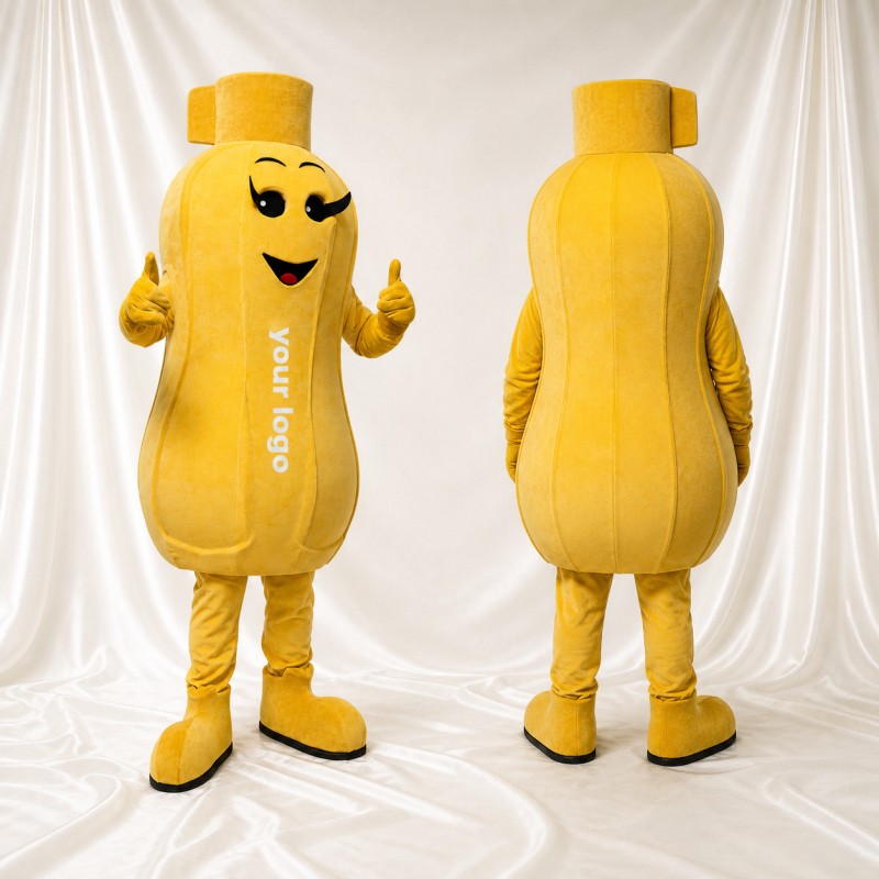 Yellow Product Shaped Bottle Mascot Costume Full Body for Adults Trade Shows