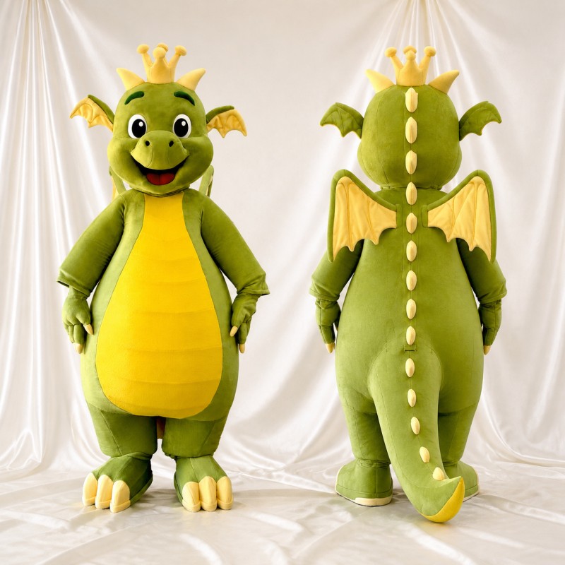 Dragon King Mascot Costume Full Body for Adults School Events