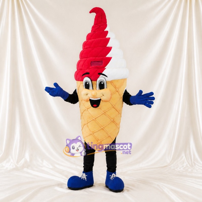 Ice Cream Cone Mascot Costume Full Body for Adults Trade Shows