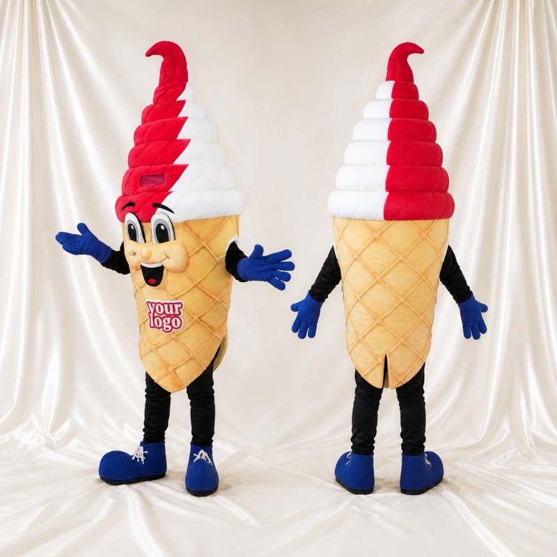 Ice Cream Cone Mascot Costume Full Body for Adults Trade Shows