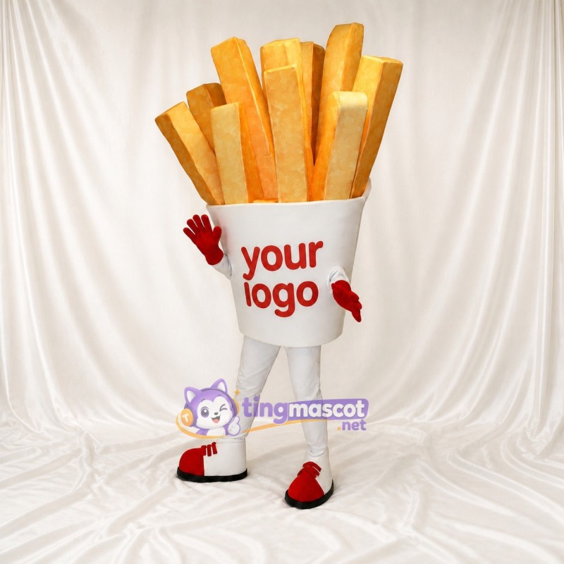 Frites jaunes Costume de mascotte intégral pour adultes Salons professionnels