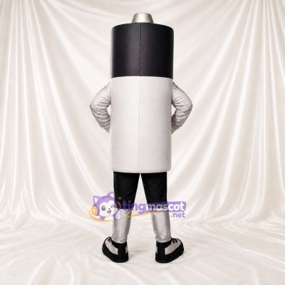 Black Battery Mascot Costume Full Body for Adults Trade Shows