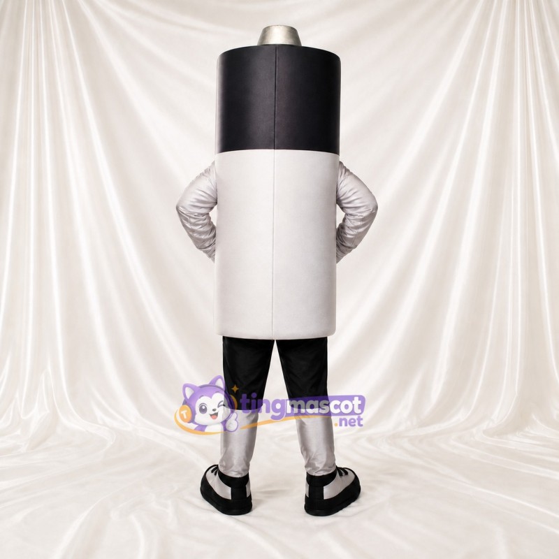Black Battery Mascot Costume Full Body for Adults Trade Shows