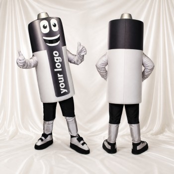 Batterie Noire Costume de mascotte intégral pour adultes Salons professionnels