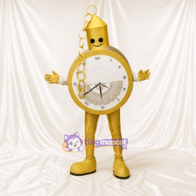 Pocket Watch Mascot Costume Full Body for Adults Trade Shows