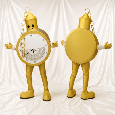 Pocket Watch Mascot Costume Full Body for Adults Trade Shows