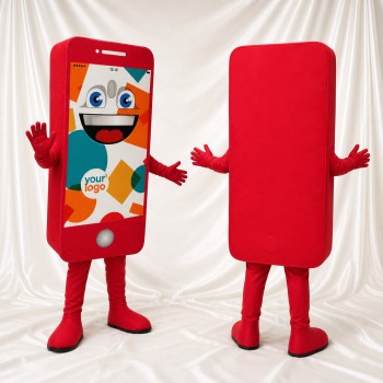 Smartphone rouge Costume de mascotte intégral pour adultes Salons professionnels