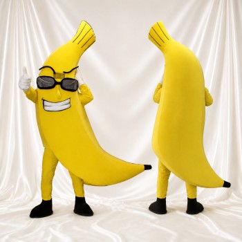 Yellow Banana Mascot Costume Full Body for Adults Trade Shows