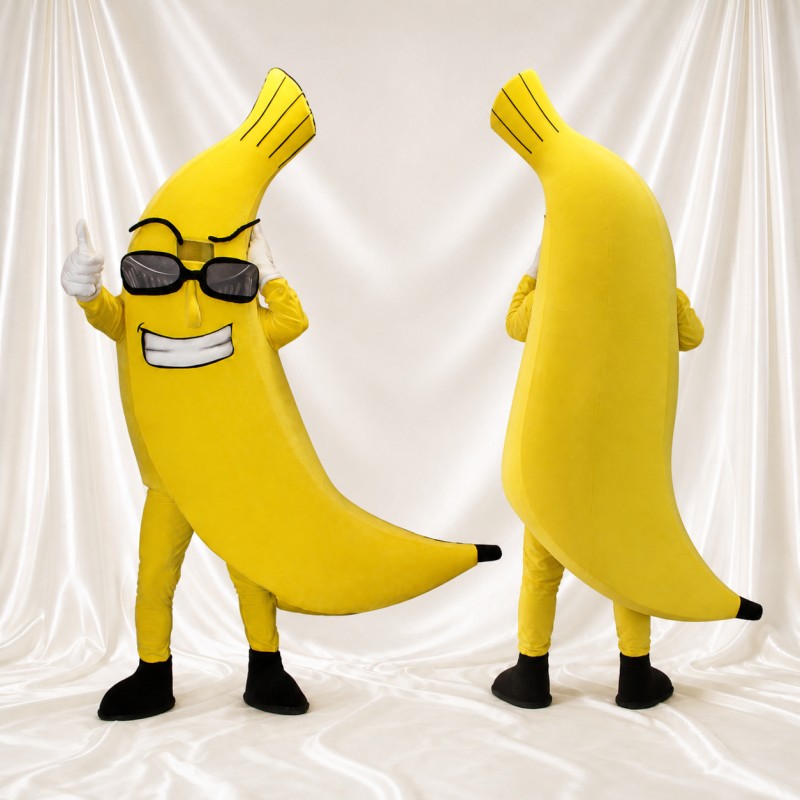 Yellow Banana Mascot Costume Full Body for Adults Trade Shows
