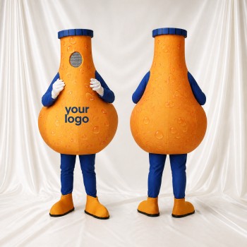 Bouteille en Forme de Produit Orange Costume de mascotte intégral pour adultes Salons professionnels