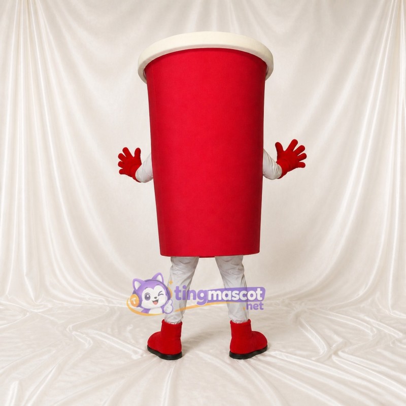 Red Drink Cup Mascot Costume Full Body for Adults Trade Shows