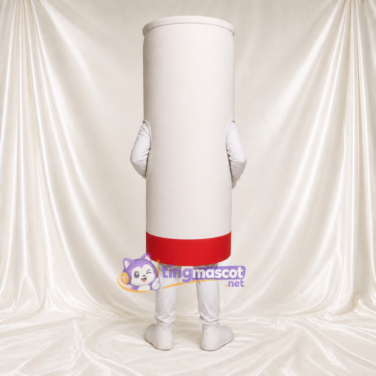 White Tube Character Mascot Costume Full Body for Adults Trade Shows White Tube Character Mascot Costume Full Body for Adults Trade Shows