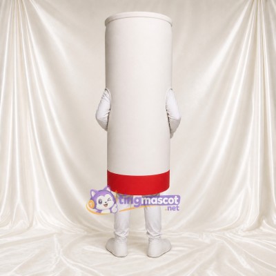 White Tube Character Mascot Costume Full Body for Adults Trade Shows