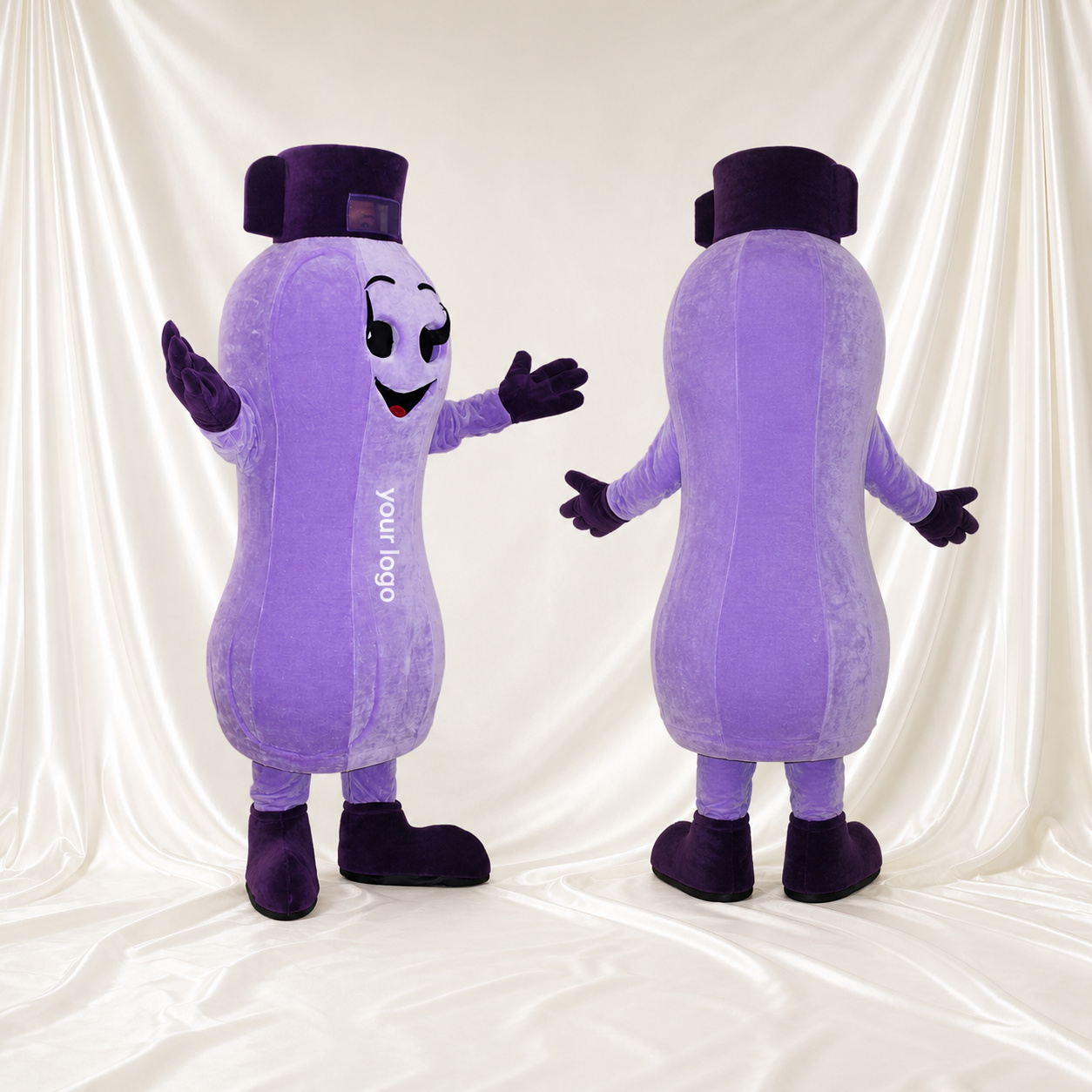 Bouteille palette violette Costume de mascotte intégral pour adultes Salons professionnels Bouteille palette violette Costume de mascotte intégral pour adultes Salons professionnels