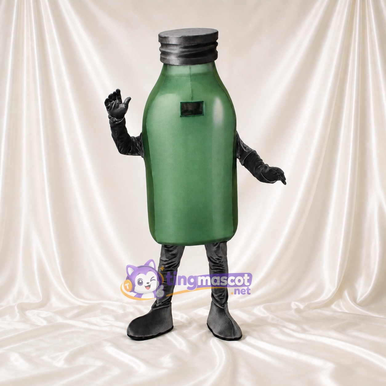 Bouteille en forme de produit vert Costume de mascotte intégral pour adultes Salons professionnels Bouteille en forme de produit vert Costume de mascotte intégral pour adultes Salons professionnels