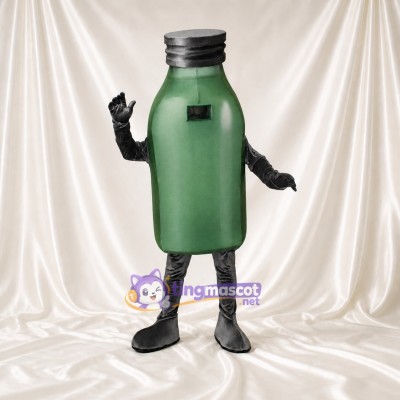 Bouteille en forme de produit vert Costume de mascotte intégral pour adultes Salons professionnels