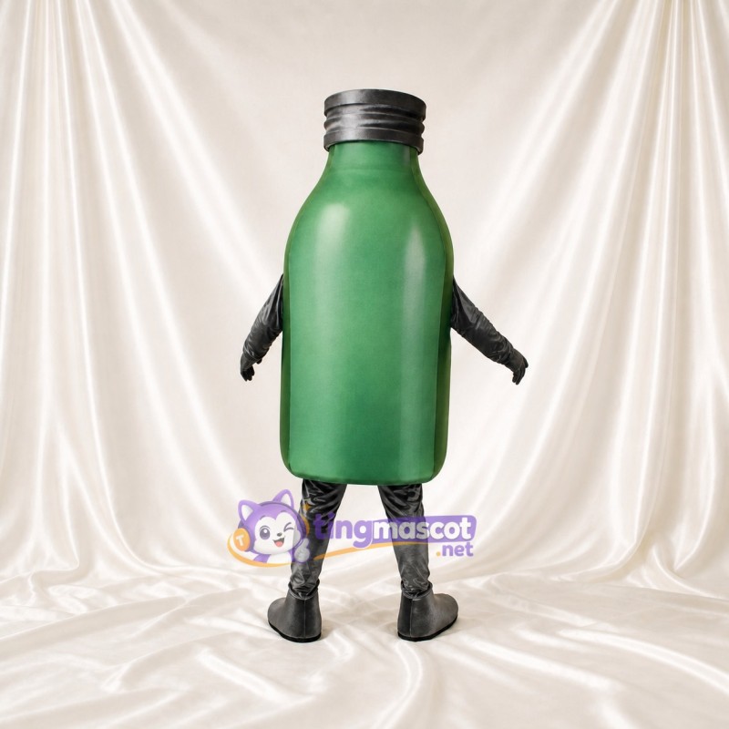 Bouteille en forme de produit vert Costume de mascotte intégral pour adultes Salons professionnels