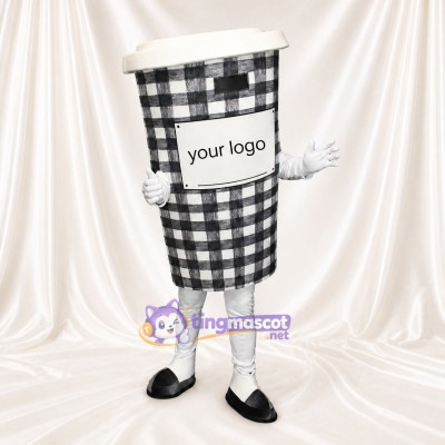 Checkered Cup Mascot Costume Full Body for Adults Trade Shows