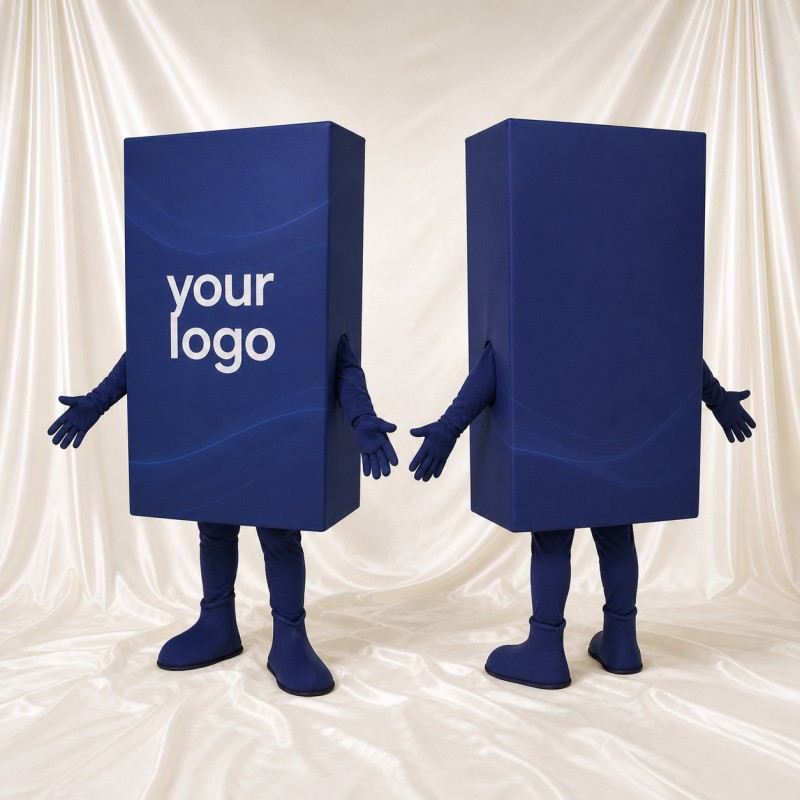 Rectangular Box Mascot Costume Full Body for Adults Trade Shows