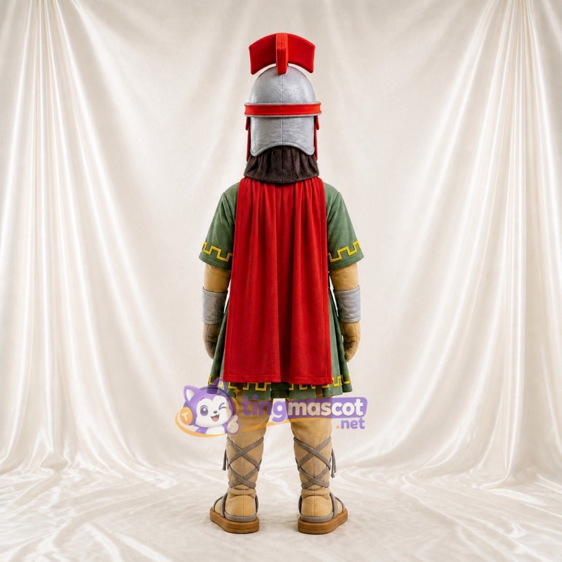 Green Roman Soldier Mascot Costume Full Body for Adults School Events