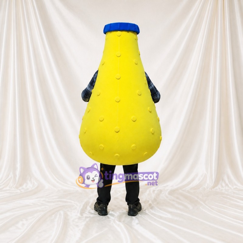 Yellow and Blue Bottle Mascot Costume Full Body for Adults Trade Shows