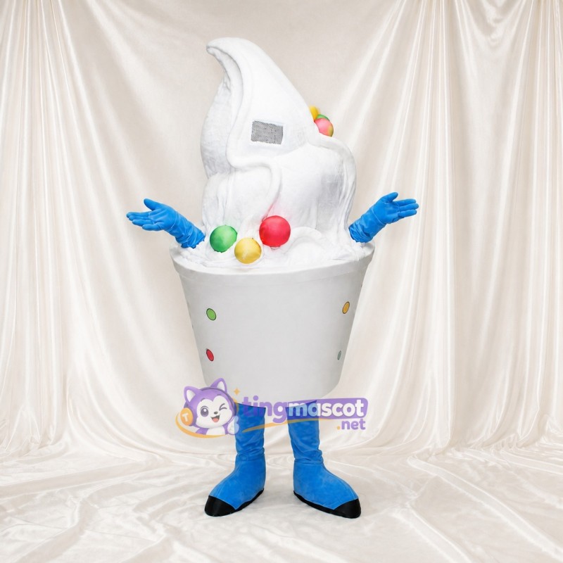 Ice Cream Sundae Mascot Costume Full Body for Adults Trade Shows