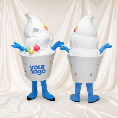 Ice Cream Sundae Mascot Costume Full Body for Adults Trade Shows