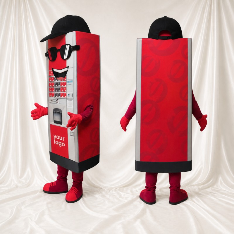 Ticket Machine Mascot Costume Full Body for Adults Trade Shows